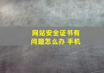 网站安全证书有问题怎么办 手机